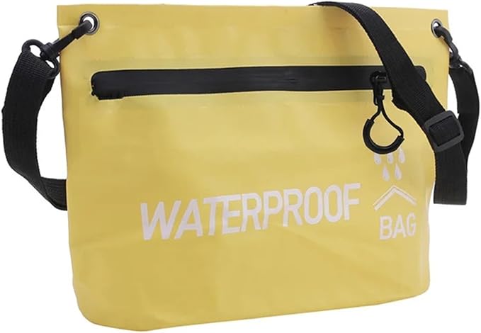 Waterproof Dry Bag Waterproof Dry Bag Handbag Minimalist Handheld Makeup Bag One Shoulder Waterproof Swimming Bag Outdoor Travel Small Toilet Bag for SwimmingBoating(Yellow)