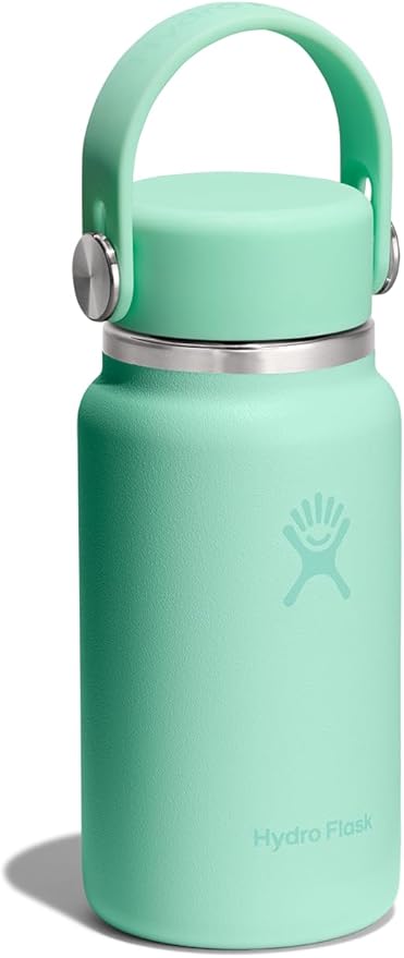 Hydro Flask Micro Bottle - Insulated Mini Leak Proof Flask for Purse or Pocket in 6.7 Oz Mermaid Green