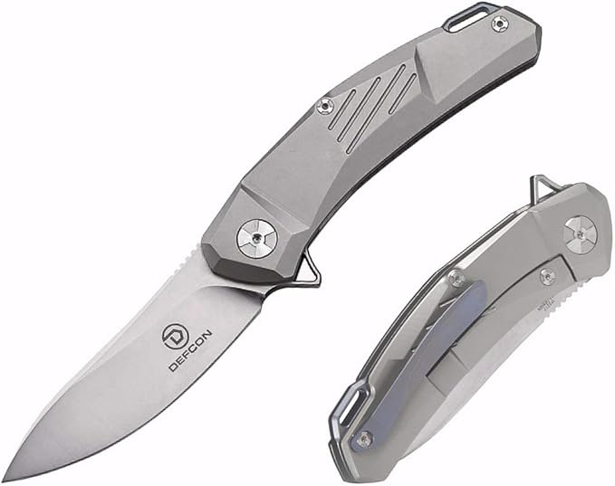 DEFCON Jungle Knife Series D2 Blade Titanium EDC Folding Pocket Tactical Knife