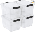 30 Quart Storage Boxes with Wheels 4-Pack Clear Plastic Storage Bins with Lids