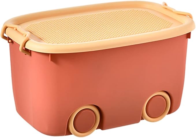 LIFKOME Stackable Toy Storage Box with Wheels Rolling Storage Box with Snap Lid Handle&amp Latches Wheeled Storage Durable and Reusable Storage Bins with Latching Lids