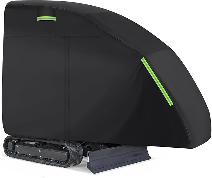Fafeicy Mini Excavator Cover for 800-1600kg 210D Oxford Fabric Zippered Black Fits Mini Excavators Approx. 355.6 x 114.3 x 190.5cm