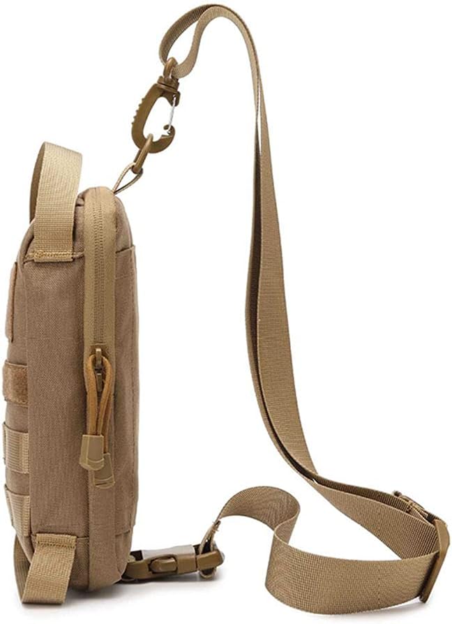 Sunnystacticalgear Outdoor Sports Hiking Sling Bag Shoulder Pack Camouflage Tactical Molle Chest Bag - Tan