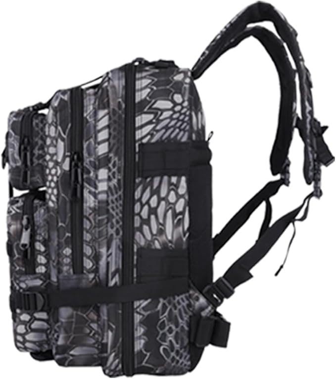Tactical Military Assault 35L Travel Backpack Army 3-Day Assault Pack for Camping Hunting Trekking Outdoor Survival Molle Bag with Multi-Compartment Storage Pantone Black