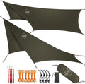 Onewind 12×10 ft Hexagon Hammock Rain Fly Waterproof Lightweight and Durable Silnlyon Camping Hammock Tarp for Backpacking and Hiking Complete Accessories OD Green