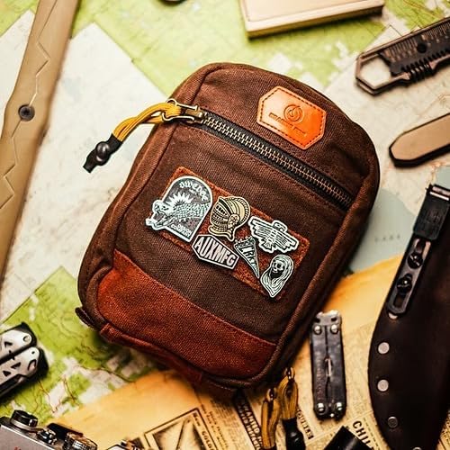 Roaring Fire Smolder Waxed Canvas Organizer - Tactical Molle Admin Pouch EDC Tool Organizer with YKK Zippers Molle Organizer Pouch for Everyday Carry Tool for Outdoor Tactical Survival