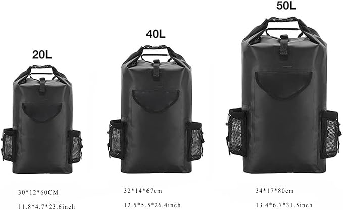 Floating Waterproof Dry Bag 20L/40L/50L Roll Top Sack Keeps Gear Dry for Kayaking Rafting Boating Swimming Camping Hiking Beach Fishing