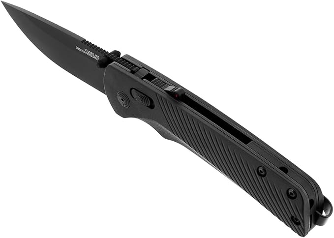 SOG Flash AT Daily Carry Ambidextrous Straight Pocket Folding Knives Ergonomic Handle &amp Deep-Carry Clip D2 Steel Blade