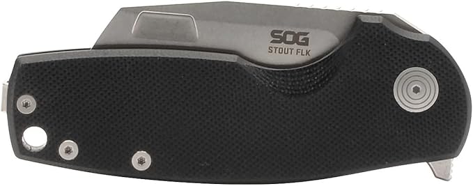 SOG Stout FLK Cleaver Daily Carry Folding Knives | G10 &amp Steel Handle | CRYO D2 Steel Blade | Short-Blade Frame Lock Folder