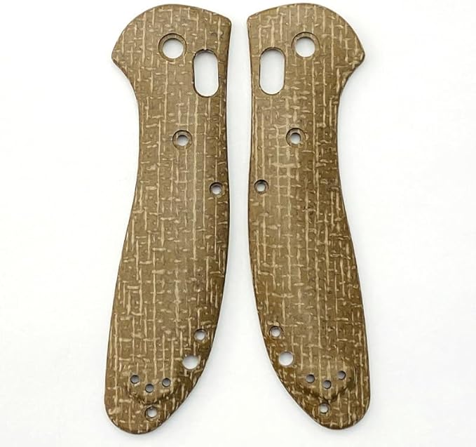 1 Pair Scale Handle Fits for Griptilian 551 Micarta Knife Handle Patch with 3 Sets Screws DIY Replacement(Brown)