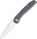 Folding Pocket Knife 3.23 S90V Blade EDC Knife with Titanium Handle Small Pocket Knife with Clip and Frame Lock Sharp Camping Hiking Hunting Survival Knives for Men（Colourful）