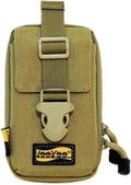 Looyoo/A148 Tactical Phone Pouch with Shoulder Strap EDC Utility Waist Pack Dual Layer Nylon Black and Khaki