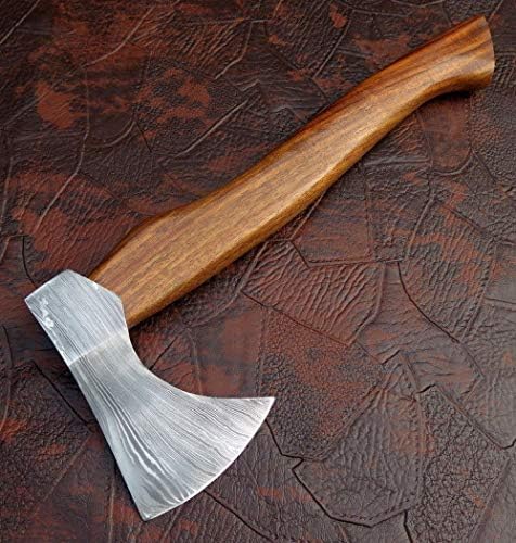 Axe Damascus Steel 13 Rose Wood Handle Axe/Hand Forged Woodsman Axe