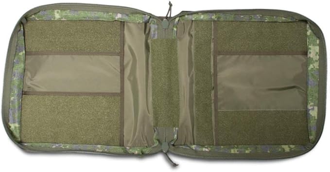 TACTICAL NOTEBOOK COVERS Tactical 3-Ring Binder Cover System | Zippered Padfolio Organizer Bag with Leather Handle | Fits 3” to 4” Binders | Durable Field Use Organizer (Canadian Digital Camo)