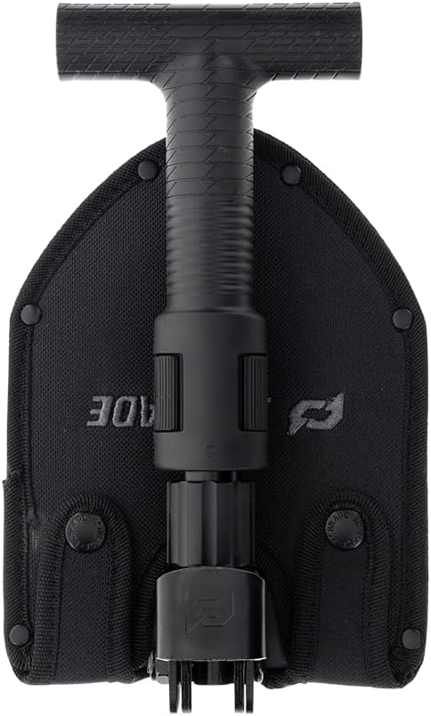 Schrade Delta Class Pay Dirt Shovel 1 lbs with Folding Capabilities Durable 3Cr Steel Black Oxide Finish for Outdoor Exploring Hiking
