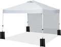 Easy One-Push Setup Pop Up Canopy Tent 10x10ft – Waterproof Outdoor Shelter Portable Gazebo with Wheeled Bag Includes Side Wall Ideal for Camping Patio Parties