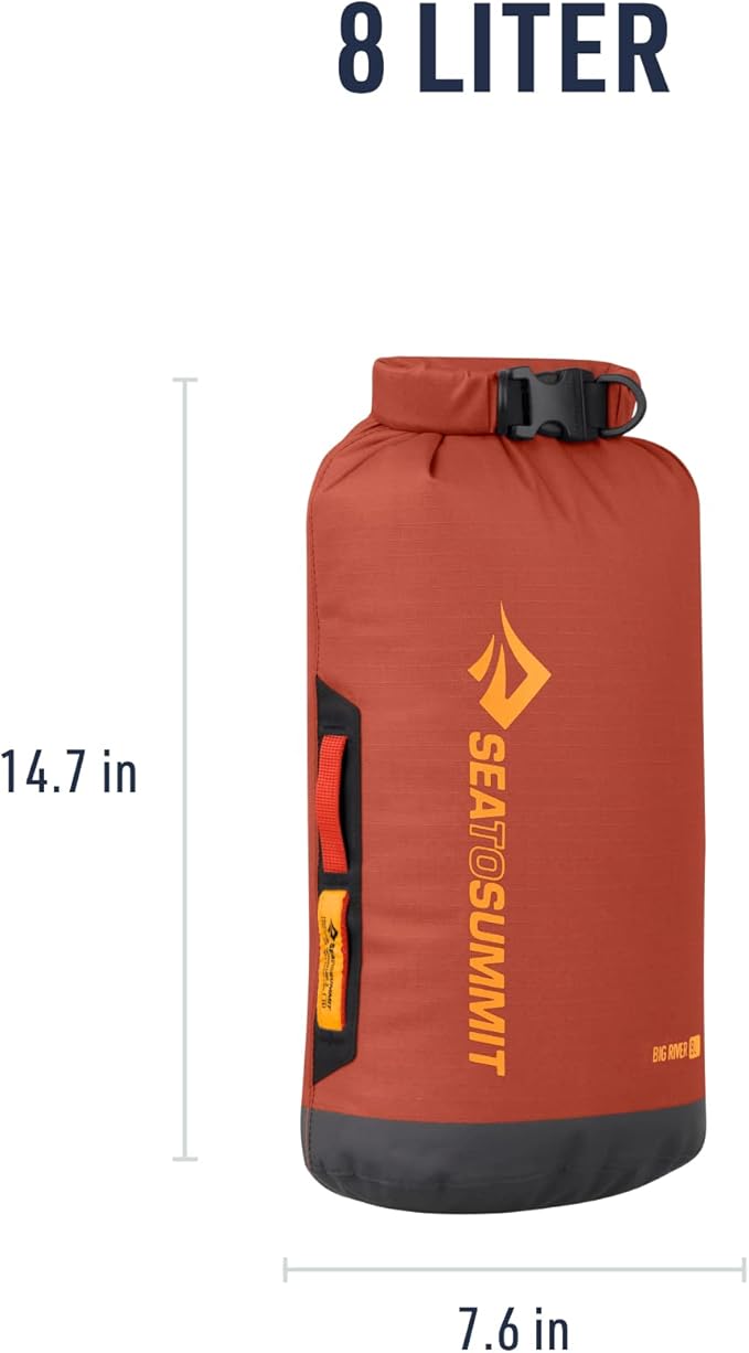Sea to Summit Big River Dry Bag Heavy-Duty Dry Storage 8 Liter Picante Red