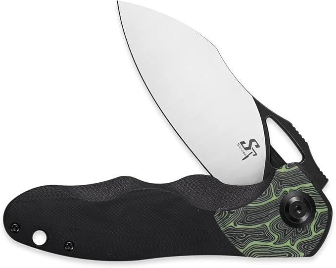 Sitivien ST154 Folding Knife Sandvik 14C28N Steel Blade with G10 HandleChinese Zodiac Series EDC Tool Knifes for Camping Hunting Survival Hiking(Green)