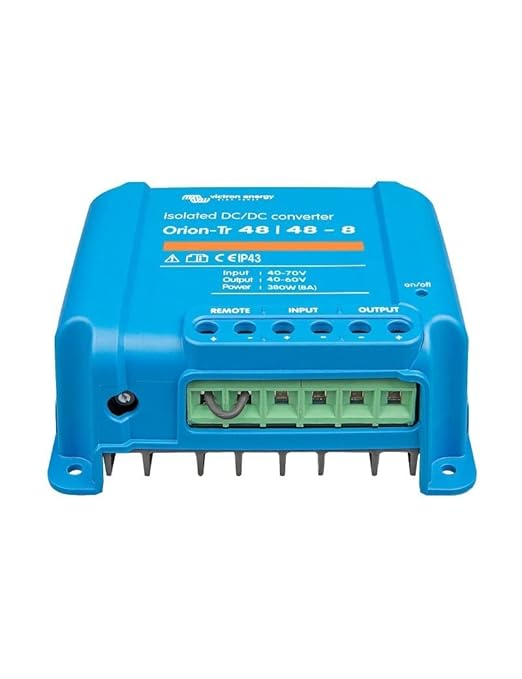 Victron Energy Orion-Tr DC to DC Converter - 48/48-Volt 8 amp 380-Watt - IP43 Protected - for Dual Battery Systems - Isolated