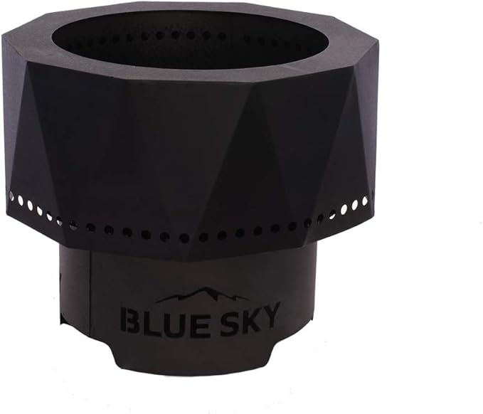 Blue Sky Outdoor Living Ridge Portable Fire Pit Smokeless Fire Pit with Spark Screen Lift and Carrying Bag Black