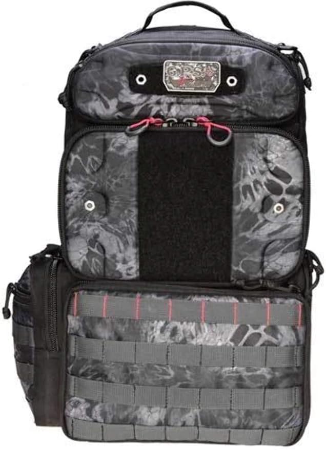 G.P.S. Tactical Tall Range Backpack | Holds 4 Handguns | MOLLE Webbing | Durable Waterproof Stain-Resistant Tactical Gear for Shooting &amp Hunting Prym1 Blackout