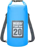 Waterproof Dry Bag 2pcs 5L/10L/15L/20L/30L Outdoor Sport PVC Waterproof Storage Dry Bag for Canoe Kayak Rafting Swimming Travel Kit Sack Backpack for SwimmingBoating(Sky Blue 20L)