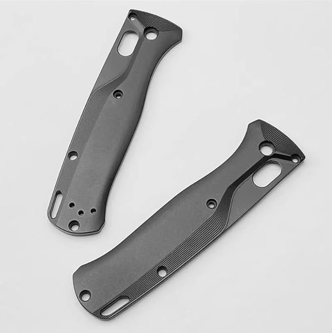 1 Pair Aluminum Alloy Scales in Black Fits for Bugout 535 CNC Handle Patch Blank DIY Replacement