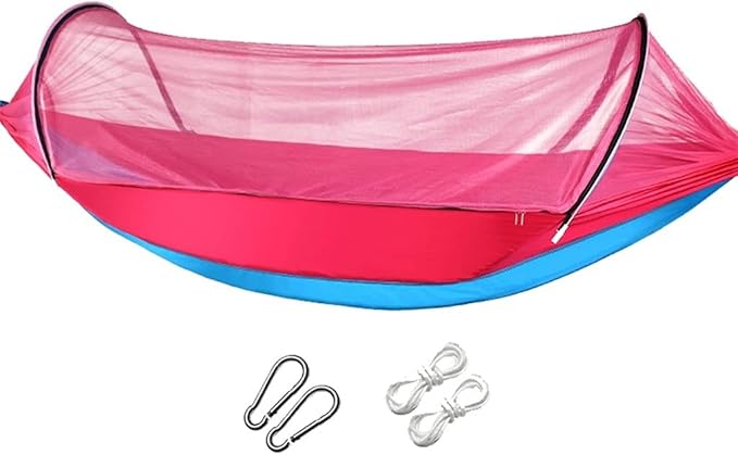 Portable Hammock Portable Camping Hammock with Tree Straps Indoor Outdoor Backpacking Survival &amp Travel for Backpacking Beach (Color : Pink)