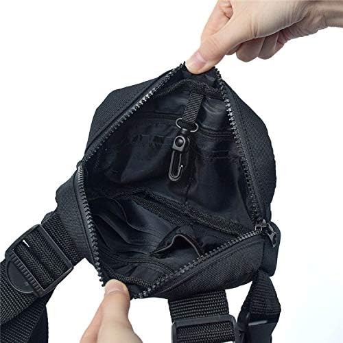 Outdoor Chest Rig Bag For Men Tactical EDC Chest PackBuilt-In Headphone hole Lightweight Utility Chest Rig Pouch For Running Cycling Workouts Hiking(GreyCamouflage)