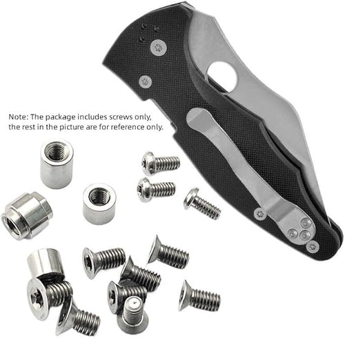 1 Set Custom Titanium Scales Handle Screw Replacement Fits for Yojimbo 2 C85(Black)