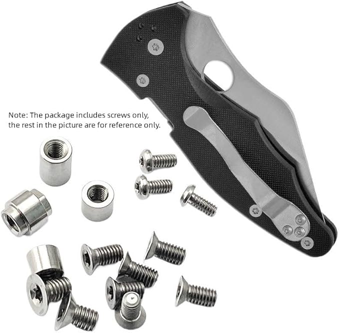 1 Set Custom Titanium Scales Handle Screw Replacement Fits for Yojimbo 2 C85(Silver)