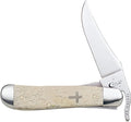 Case XX WR Pocket Knife RussLock Natural Smooth Bone W/Cross Shield Item #22588 (61953L SS) 4 1/4 inches Closed
