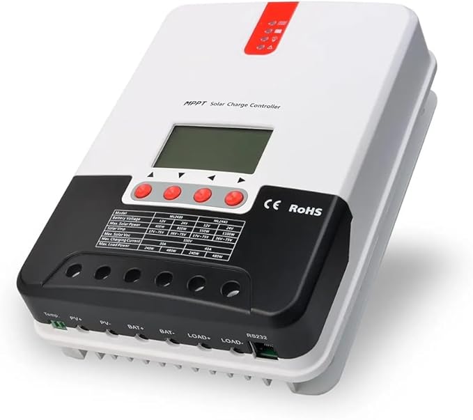 SRNE 20A MPPT Solar Charge Controller 12V/24V Battery Voltage Auto Identify 100V PV Input ML Series ML2420 Charge &amp Discharge Controller
