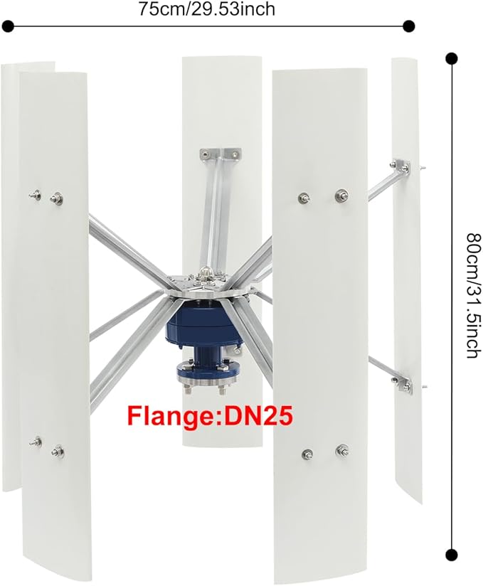 100W Vertical Axis Wind Turbine Generator Permanent Magnet Generator with Intelligent Controller Low Noise Helical Design Windmill for Home Boats Street Lighting (12V100WStyle 2)