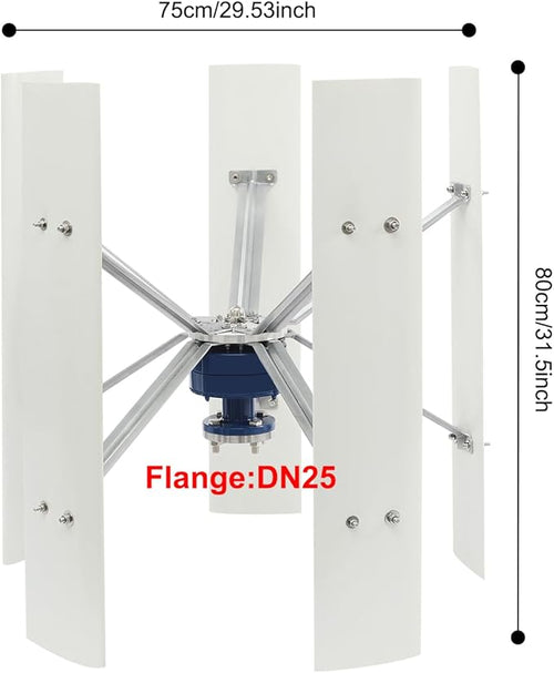 100W Vertical Axis Wind Turbine Generator Permanent Magnet Generator with Intelligent Controller Low Noise Helical Design Windmill for Home Boats Street Lighting (12V100WStyle 2)