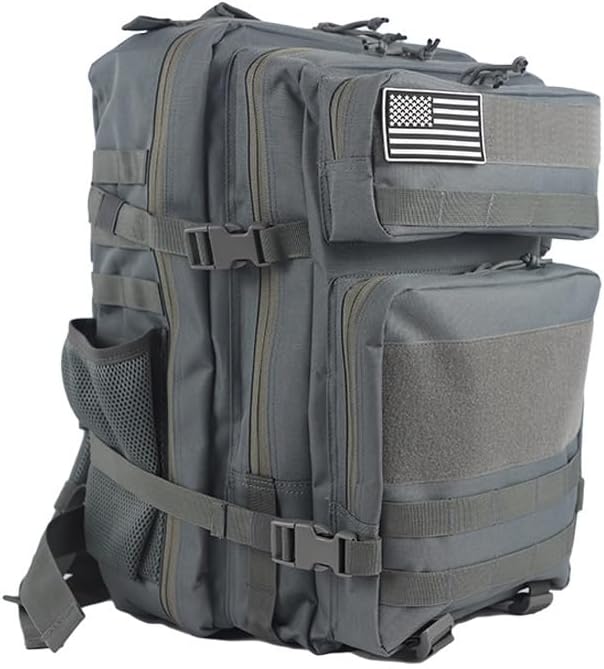 45L Military Tactical Backpacks Molle Army Assault Pack Bug Out Bag Hiking Treeking Rucksack Large Capacity Backpack Backpack(Gray)