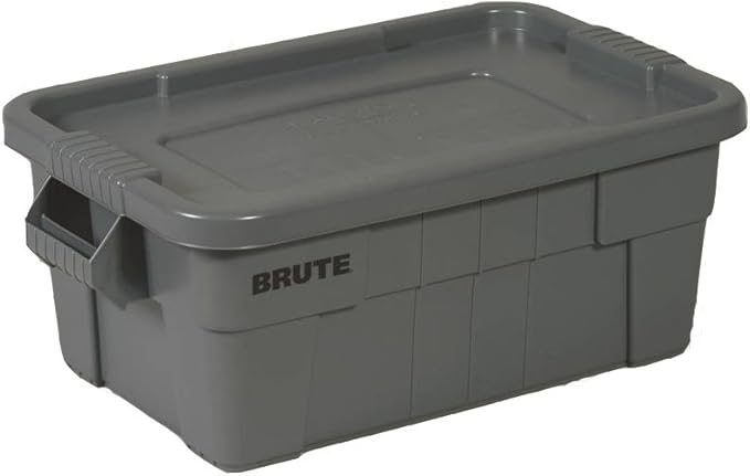 RUBBERMAID 1836781 Grey Tote 20GAL with Lid