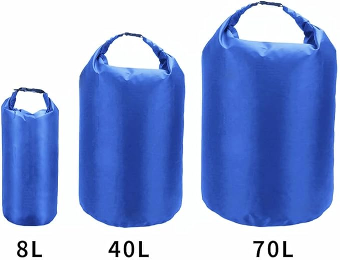 Waterproof Dry Bag 8L/40L/70L 3-Pack Dry Sack Lightweight Outdoor Dry Bags Travel Duffel Bags Roll Top Sack for Kayaking Boating Swimming Camping Hiking Fishing