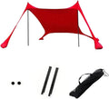 Outdoor Travel Outdoor Beach Tent Sun Shelter Camping Shades Tents Windproof One-Piece Beach Canopy Tents UPF50+ Portable Family Tent Suitable for Outdoor Family Camping Fishing(Red)