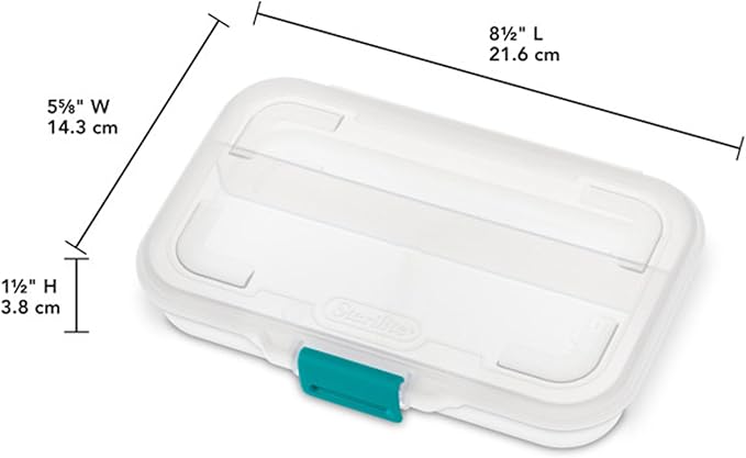 STERILITE 17248612 Small Divided Box Clear Case with Colored Latch 12-Pack
