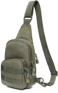Sunnystacticalgear Outdoor Sports Hiking Sling Bag Shoulder Pack Camouflage Tactical Molle Chest Bag - Green