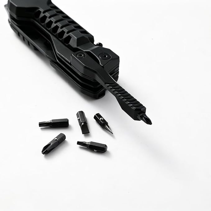 Multi Pocket Knife 22 in 1Survival Gear EDC Tools with Nylon Sheath Emergency Camping Hiking Hunting Gift for Men Women (Cool Black)