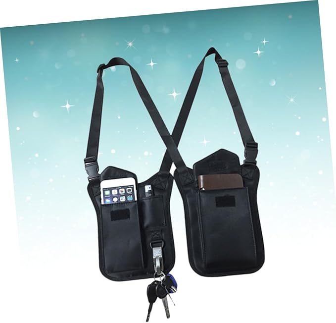 Armpit Bag Nylon Multi-purpose Concealed Underarm Shoulder Pack for Men and Women -theft Design Three Pockets Material for Travel and Daily Use Black