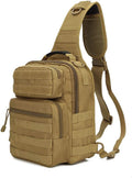 Sunnystacticalgear Outdoor Sports Hiking Sling Bag Shoulder Pack Camouflage Tactical Molle Chest Bag - Tan