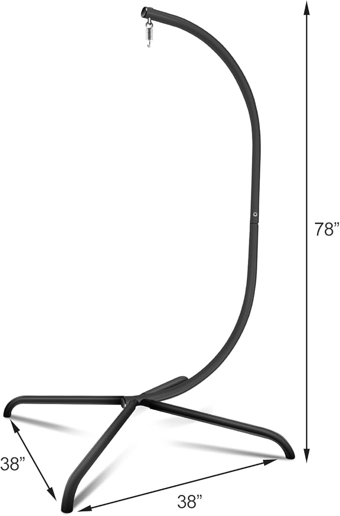 Hammock Swing Chair Stand Swing Chair Accessory for IndoorOutdoor Hanging Hammock C Stand Heavy Duty Steel Hanging Stand Black
