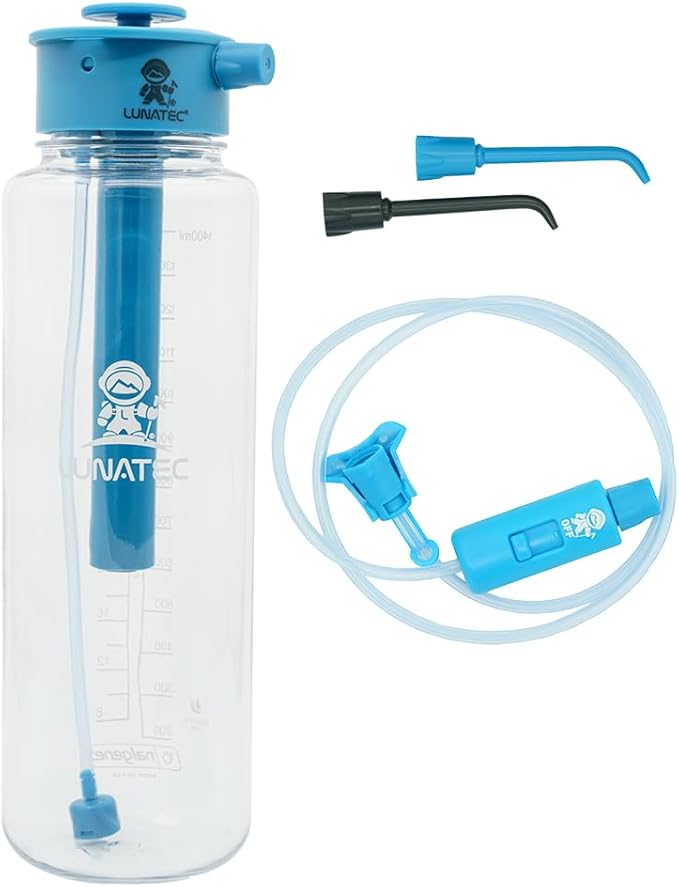 Lunatec® Mist Shower and Hydration Spray Water Bottle Bundle. Includes BPA Free 1500ml Spray Bottle Tube Extension &amp Bidet and Water Flosser Precision Tips.