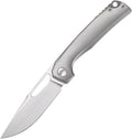 Pocket Knife 3.5 M390 Blade Folding Knife Hunting Knife with Titanium Handle and Pocket Clip EDC Knives for Hunting Camping Survival Outdoor Fishing Hiking（Grey）