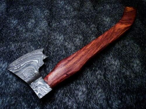 Handemade Damascus Steel Viking Bearded Camping Hatchet Tomahawk Axe