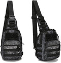 SUMAC Universal Backpack for Camping HikingCompactDurableWater Resistant Used as Tactical Sling Pack Chest Bag Hand BagCross-Body PackPouch (Black)
