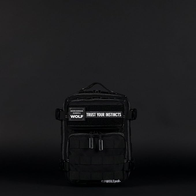 WOLFpak 9L Mini Tactical Backpack for Men &amp Women | Compact Small Everyday Carry Bag for Gym School Travel | Durable Water-Resistant Daypack with Molle System and Patch Panel (Black Phantom)